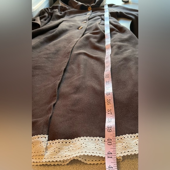 Brown & Cream Lace Witchy Victorian/ Prairie Style Handmade Jacket - Picture 9 of 10